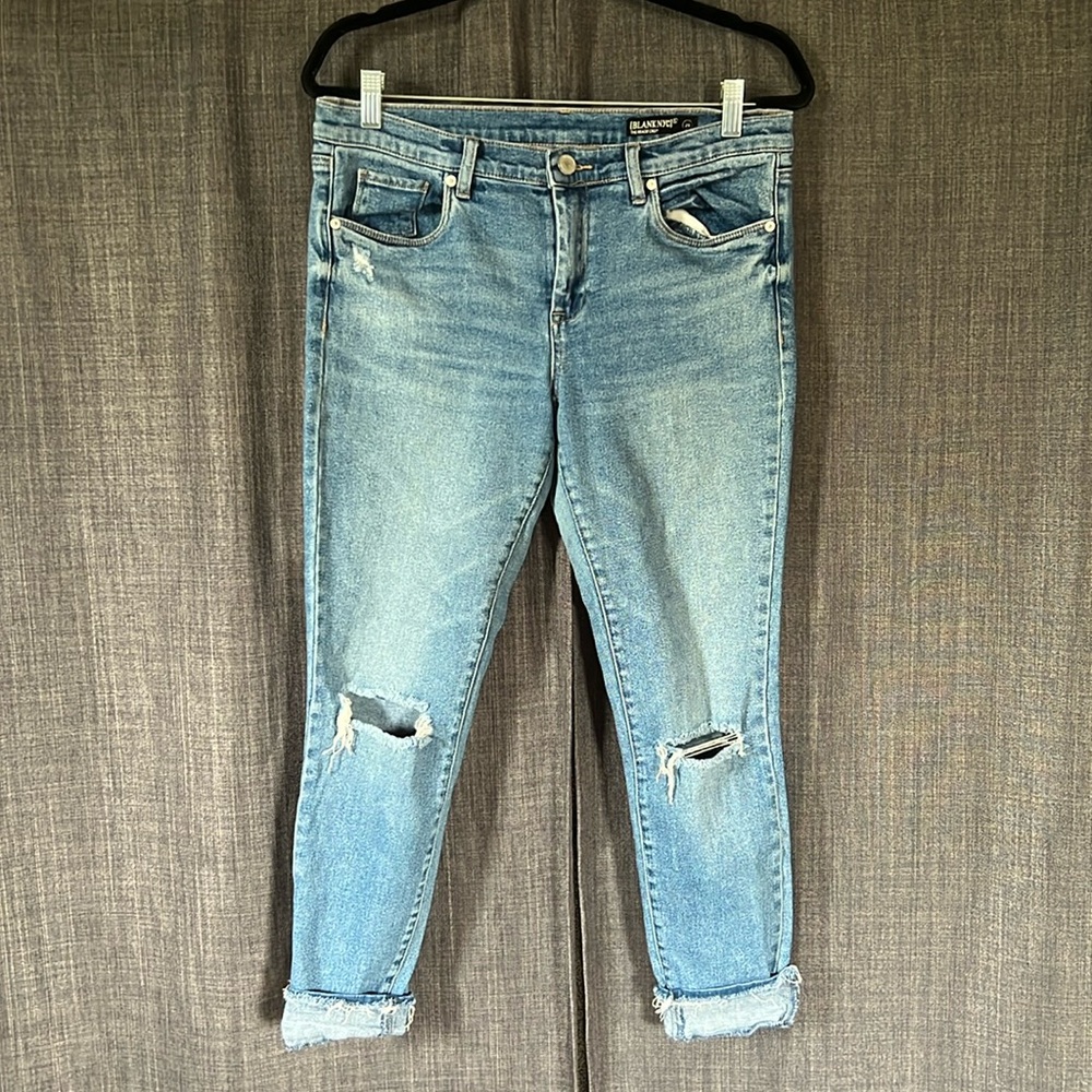 Blank NYC the reade crop skinny crop jeans distressed mid rise size 29 waist